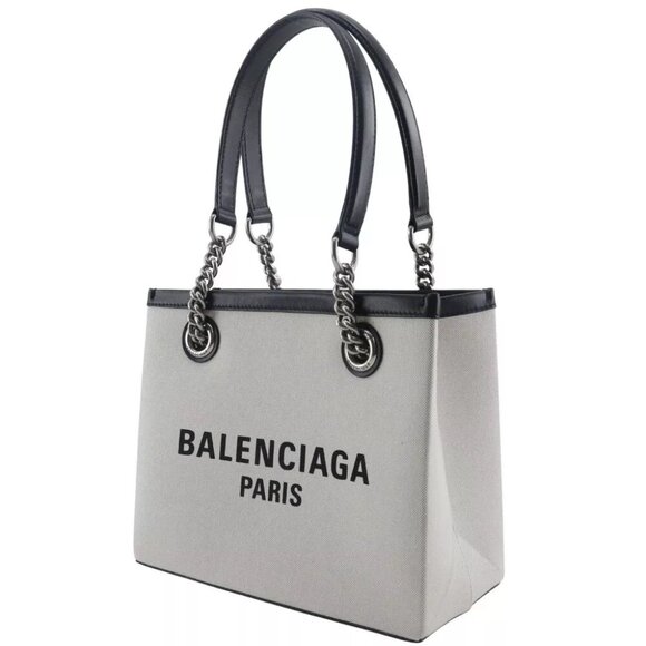 BALENCIAGA Small tote Tote Bag 7599412AAOK9260 logo Light gray Nylon canva... - Picture 3 of 10